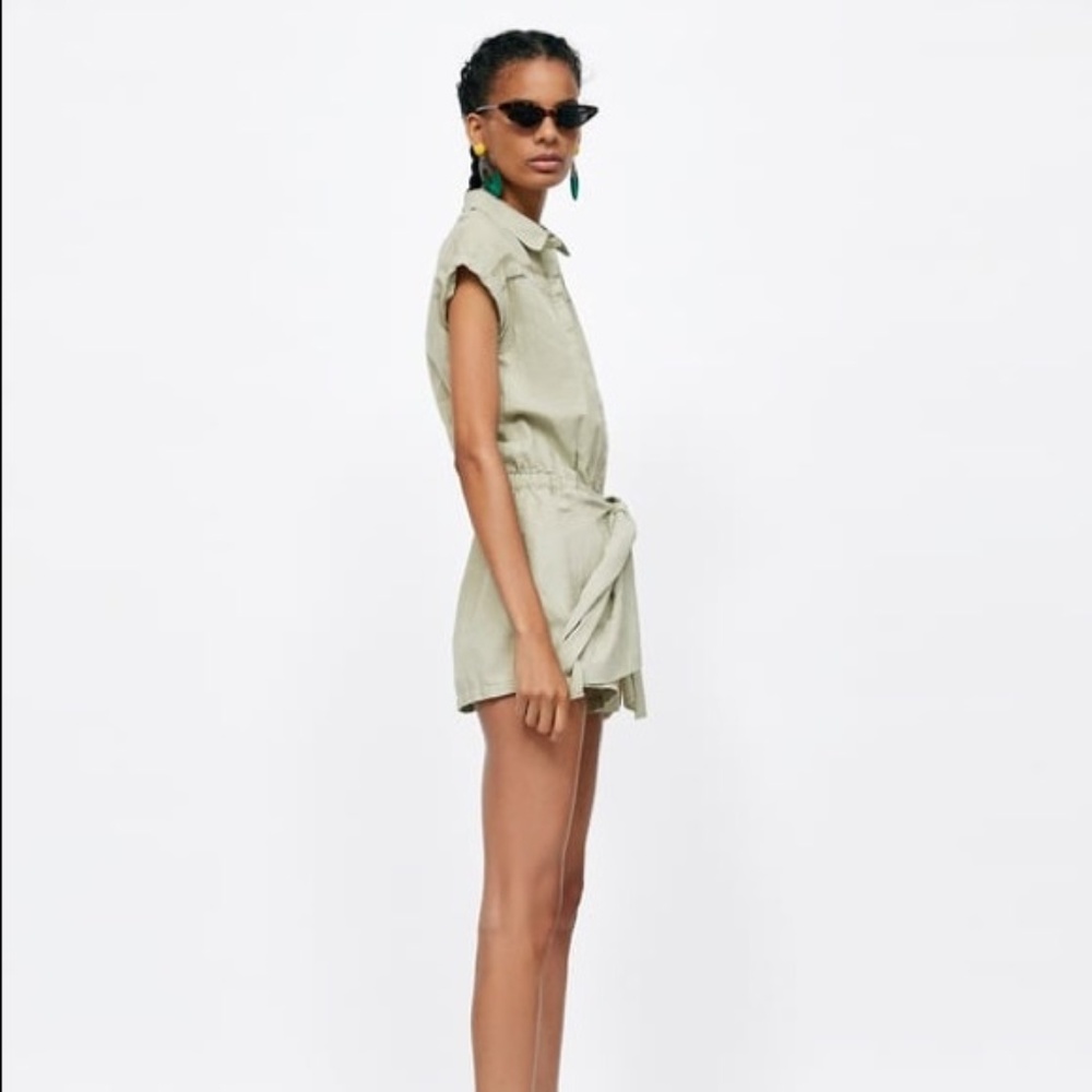 Zara Wrap Jumpsuit // Lace Trim // Khaki Green